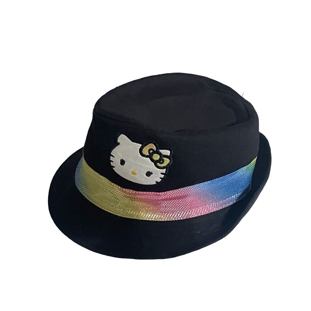 2012 sanrio hello kitty girls fedora hat black
